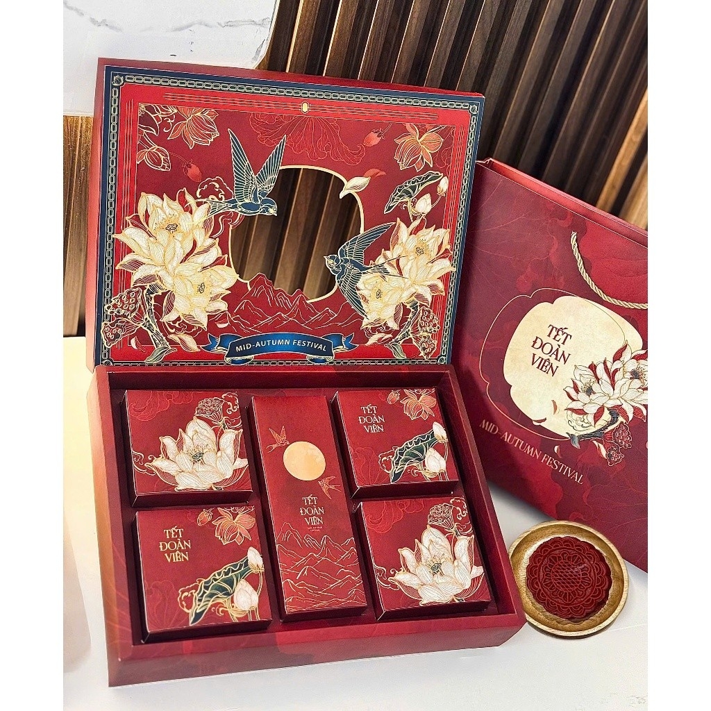 BST Vỏ Hộp Đựng Bánh Trung Thu 4 Bánh Trà - 6 Bánh150g - 250g [NGUYỆT LIÊN CA]