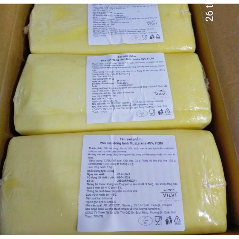 Phô mai mozzazella kéo sợi Vilvi thơm béo