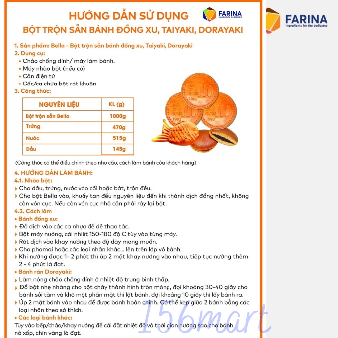 Bột bánh tiêu Mikko400g / Bột làm bánh Trứng gà non Bella Farina / Bột Đồng Xu