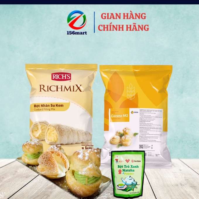 Bột trộn nhân su kem Rich / bột trộn nhân custard/ bột trộn sốt matcha bánh trứng gà