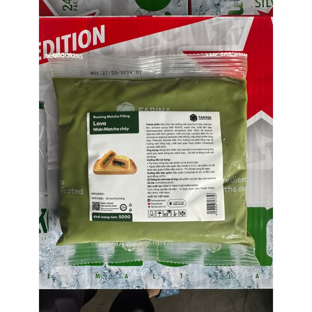 Nhân Lava Trứng Muối Chảy Farina/ Lava Matcha / Lava Socola 500g