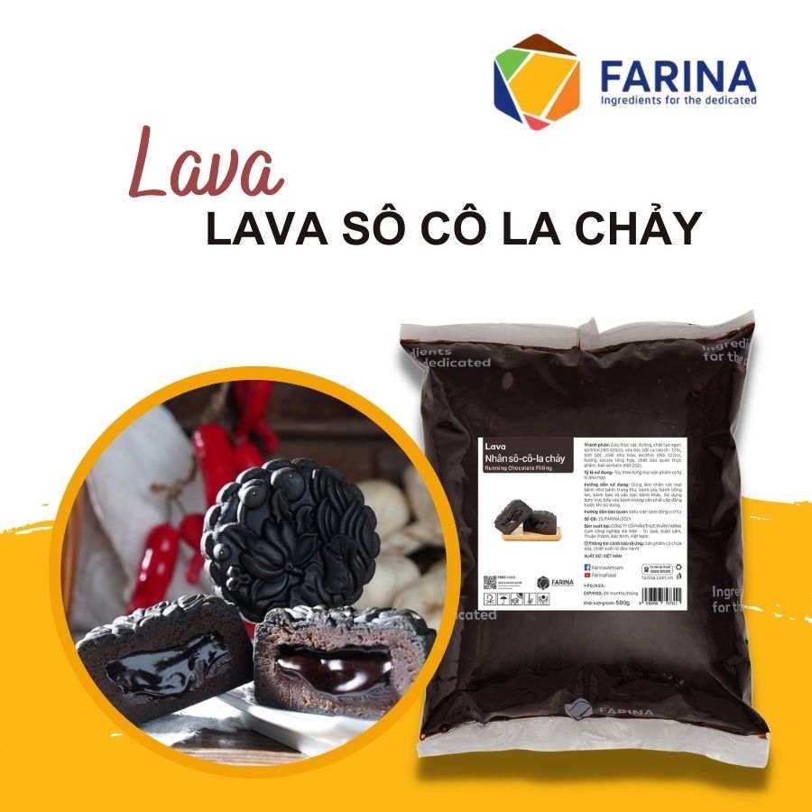 Nhân Lava Trứng Muối Chảy Farina/ Lava Matcha / Lava Socola 500g