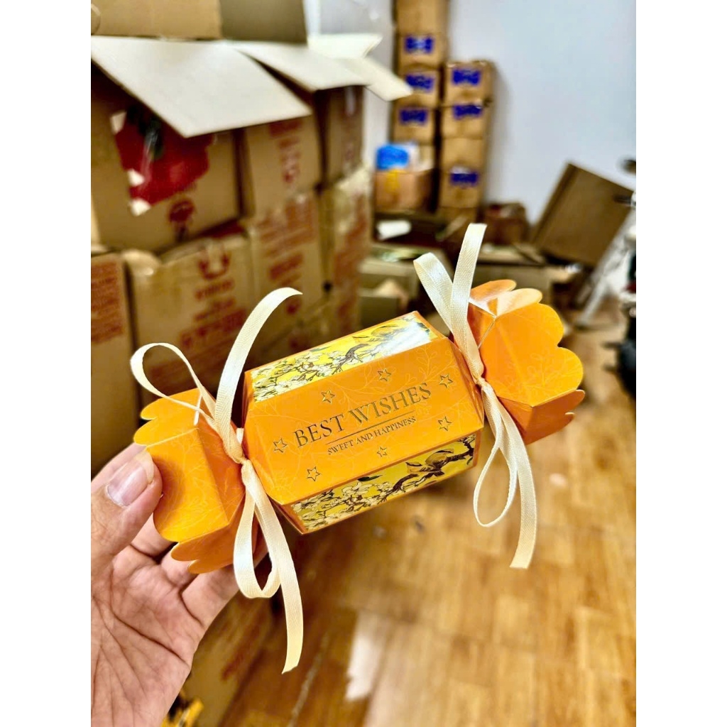 Set 5 Vỏ Hộp Kẹo Nơ Xinh Xắn Hộp Quà Cưới Trang Trí Giỏ Quà Tết Hình Kẹo Có Nơ Vỏ Kẹo Nơ Đựng Kẹo Bánh Mẫu Mới