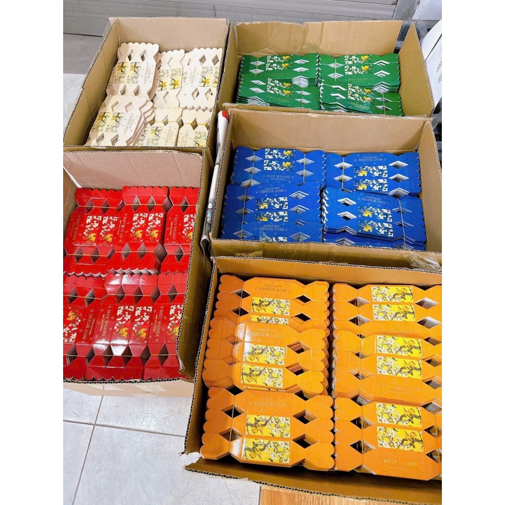 Set 5 Vỏ Hộp Kẹo Nơ Xinh Xắn Hộp Quà Cưới Trang Trí Giỏ Quà Tết Hình Kẹo Có Nơ Vỏ Kẹo Nơ Đựng Kẹo Bánh Mẫu Mới