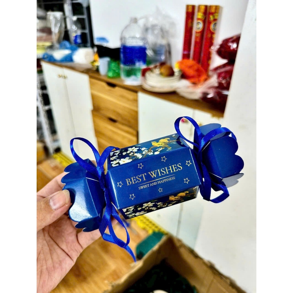 Set 5 Vỏ Hộp Kẹo Nơ Xinh Xắn Hộp Quà Cưới Trang Trí Giỏ Quà Tết Hình Kẹo Có Nơ Vỏ Kẹo Nơ Đựng Kẹo Bánh Mẫu Mới