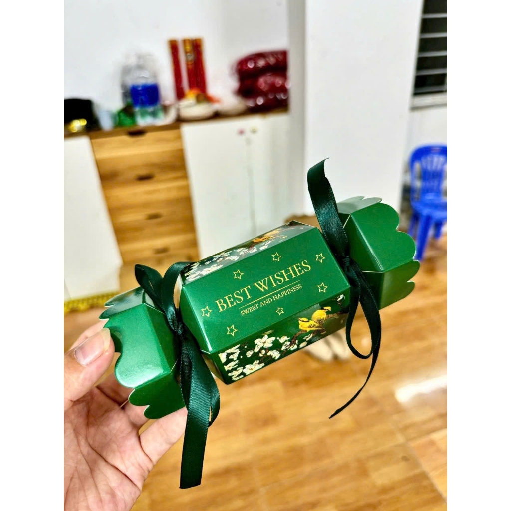 Set 5 Vỏ Hộp Kẹo Nơ Xinh Xắn Hộp Quà Cưới Trang Trí Giỏ Quà Tết Hình Kẹo Có Nơ Vỏ Kẹo Nơ Đựng Kẹo Bánh Mẫu Mới