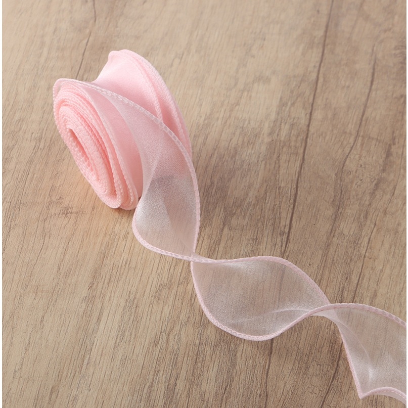 Ruy băng voan 4cm viền sóng cuộn 9 mét ruy băng đuôi cá gói quà buộc nơ hàng đẹp chất lượng giá tốt