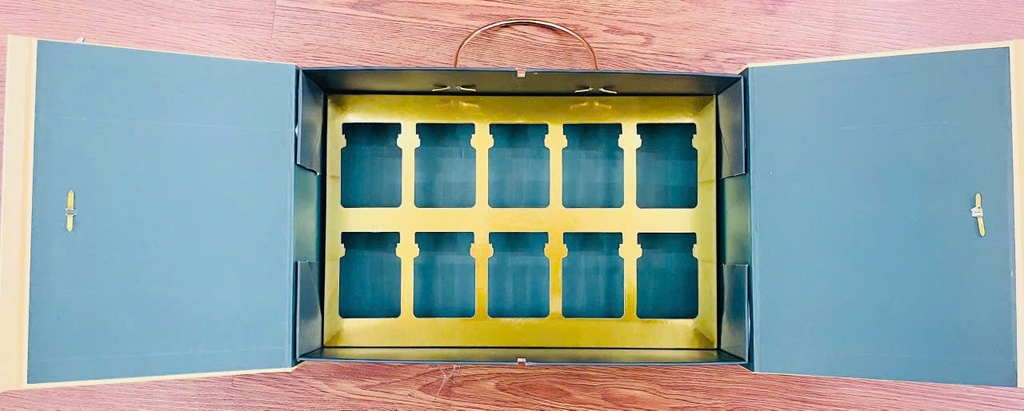 HỘP QUÀ TẾT KIM PHÚC -KÈM TÚI XÁCH-QUAI INOX XỊN XÒ-kt 34x23x10cm(giá  tận xưởng -nhận in logo)