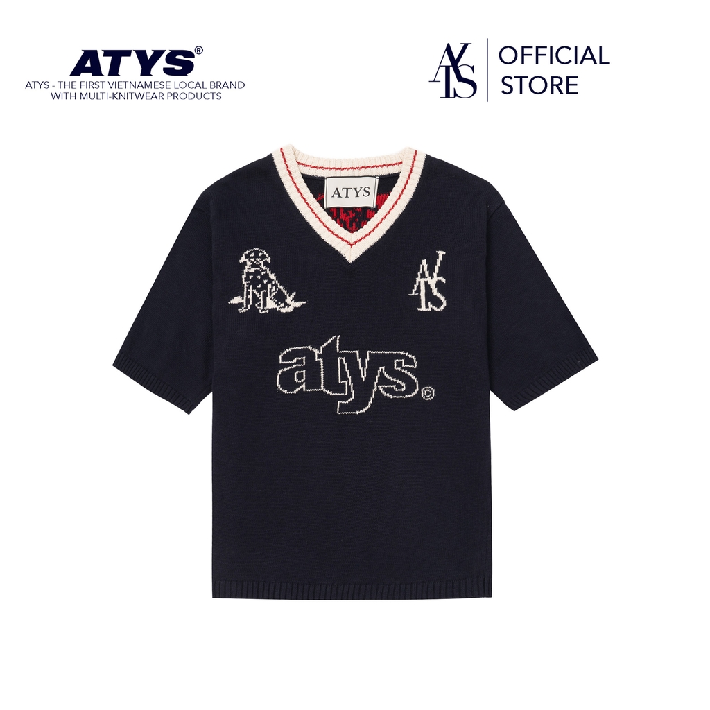 𝐀𝐓𝐘𝐒® 𝐕-𝐍𝐄𝐂𝐊 𝐊𝐍𝐈𝐓 𝐂𝐎𝐓𝐓𝐎𝐍 𝐓-𝐒𝐇𝐈𝐑𝐓 (Navy)