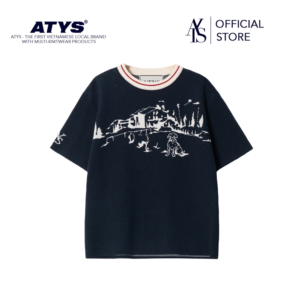 𝐀𝐓𝐘𝐒® 𝐇𝐎𝐌𝐄𝐋𝐀𝐍𝐃 𝐊𝐍𝐈𝐓 𝐂𝐎𝐓𝐓𝐎𝐍 𝐓-𝐒𝐇𝐈𝐑𝐓 (Navy)