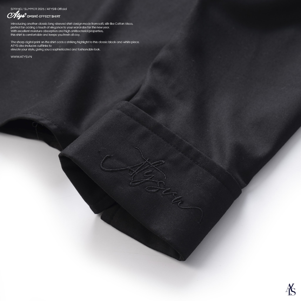 ATYS® OMBRÉ-EFFECT SHIRT (Đen)