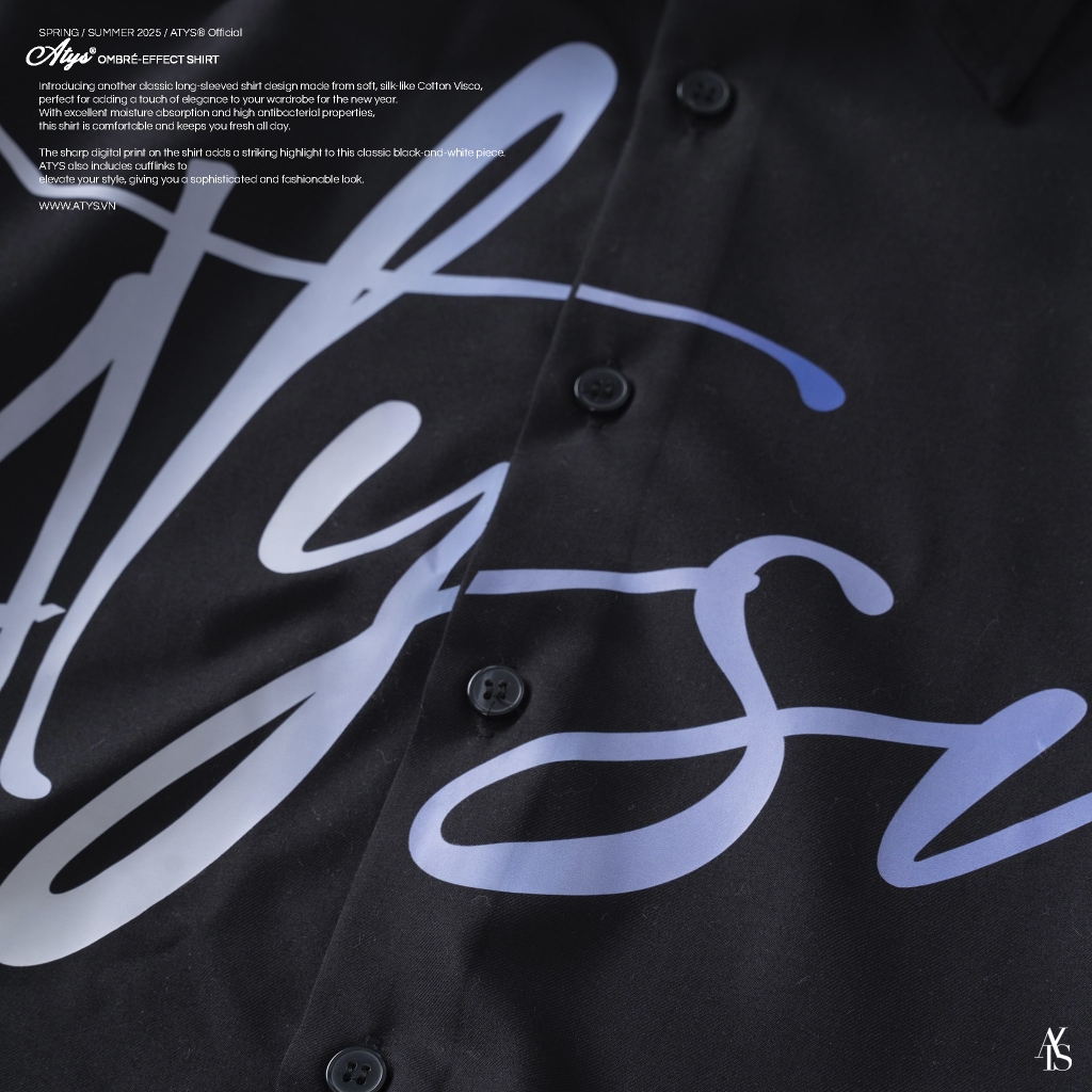 ATYS® OMBRÉ-EFFECT SHIRT (Đen)