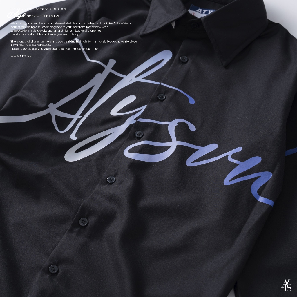 ATYS® OMBRÉ-EFFECT SHIRT (Đen)