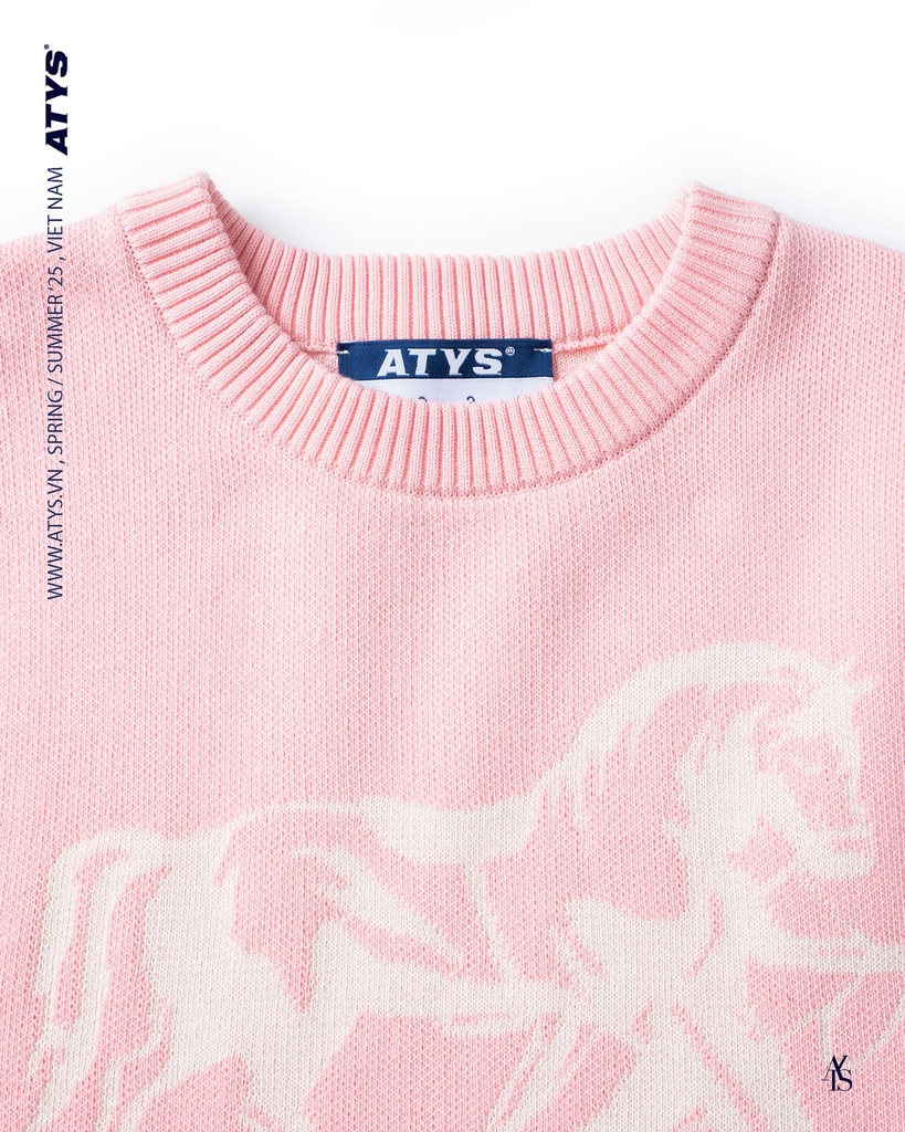 ATYS® MUSTANG KNIT COTTON T-SHIRT (Hồng)