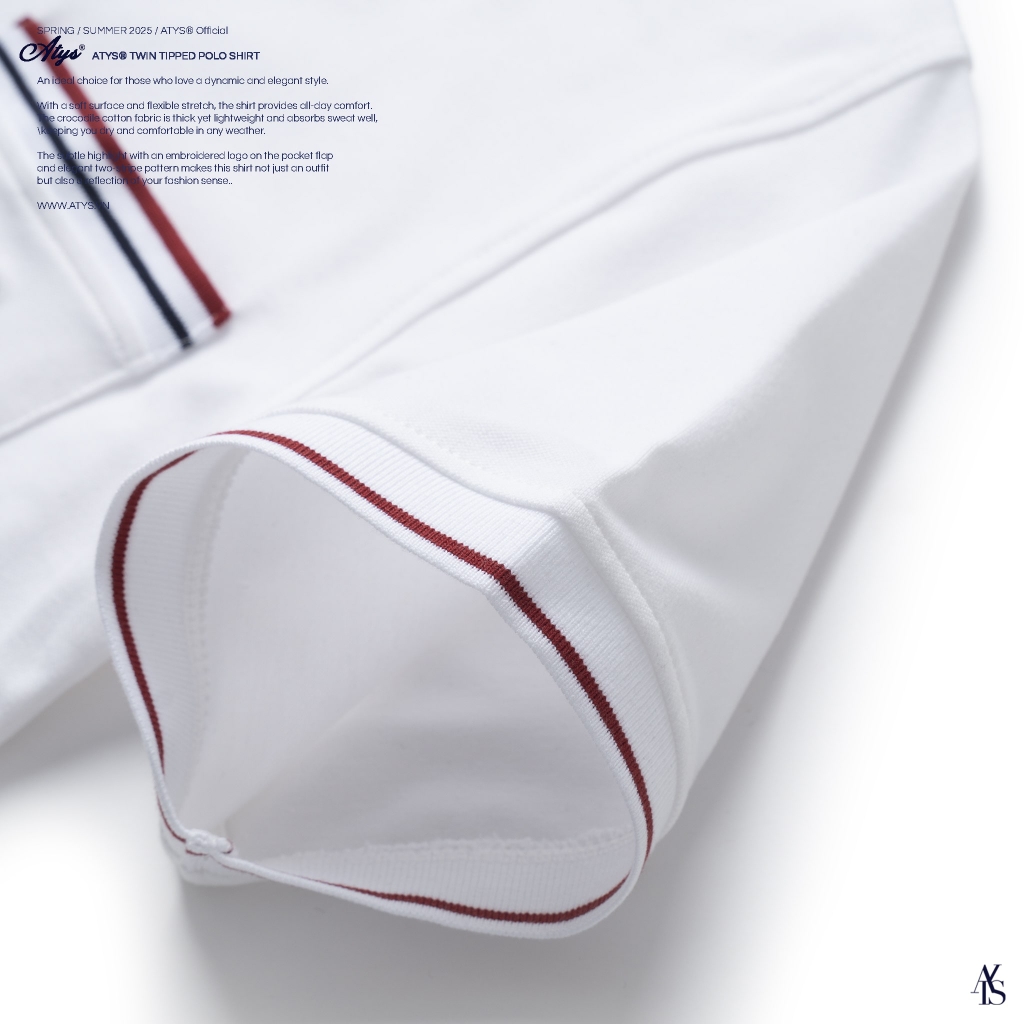 ATYS® TWIN TIPPED POLO SHIRT (Trắng)