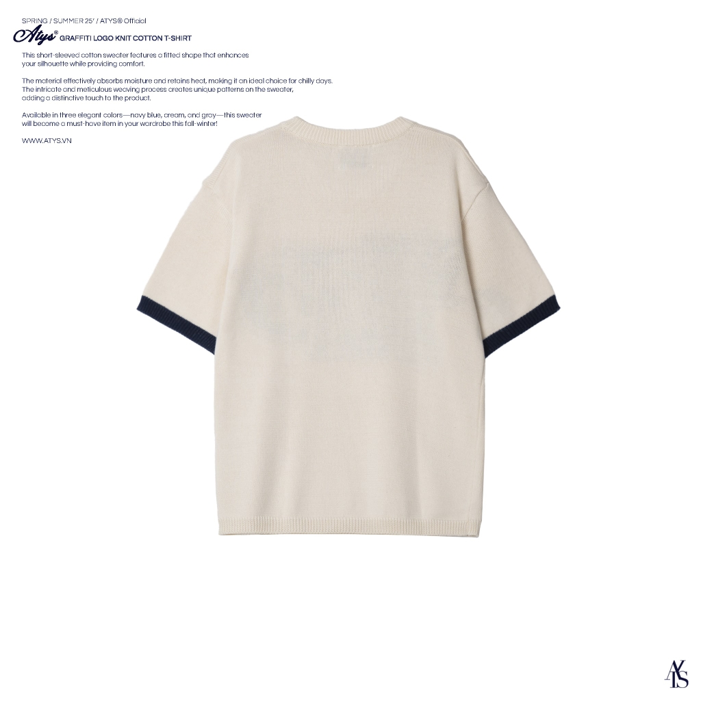 ATYS® GRAFFITI LOGO KNIT COTTON T-SHIRT (Kem)
