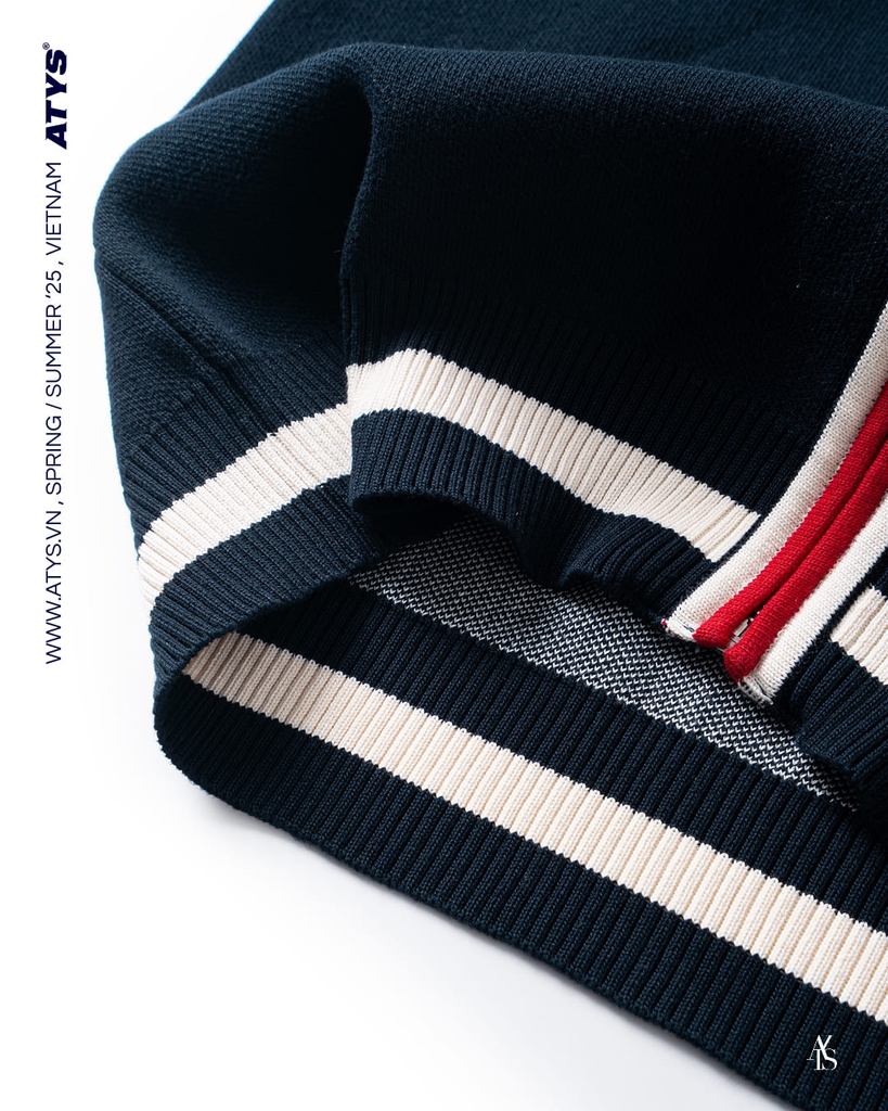 ATYS® CREST ZIPPED KNIT COTTON JACKET
