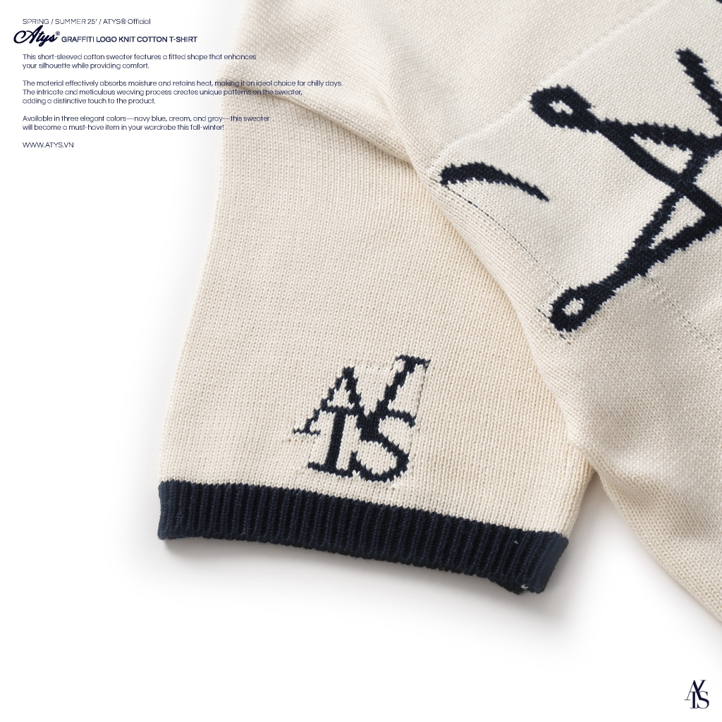 ATYS® GRAFFITI LOGO KNIT COTTON T-SHIRT (Kem)