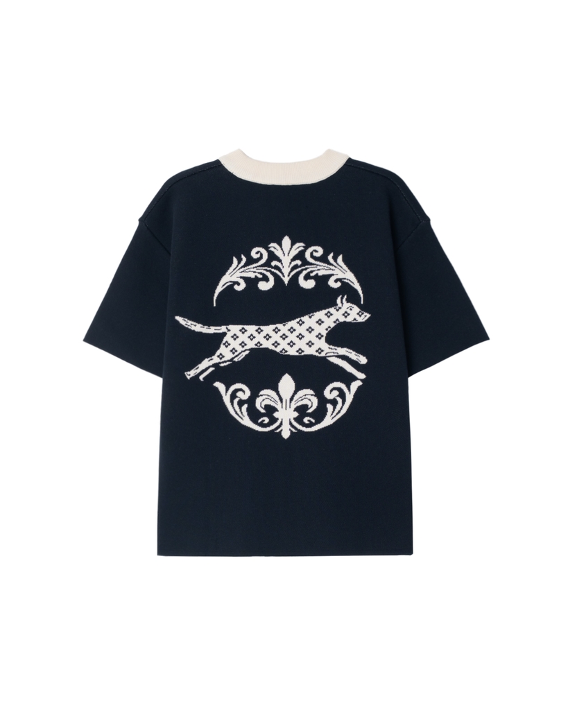 ATYS® SHADOW BACK KNIT HAFT-ZIP POLO