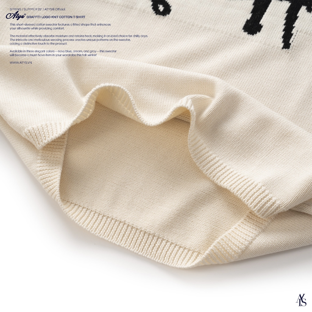 ATYS® GRAFFITI LOGO KNIT COTTON T-SHIRT (Kem)
