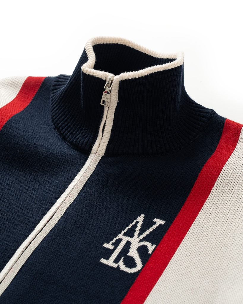 ATYS® GENTLE LEAGUE KNIT ZIP JACKET (Navy)