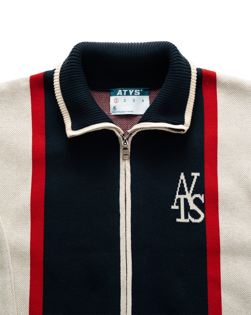 ATYS® GENTLE LEAGUE KNIT ZIP JACKET (Navy)