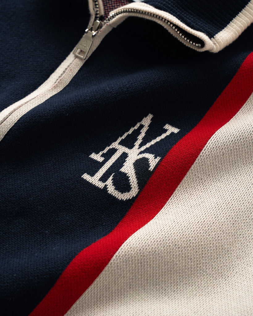 ATYS® GENTLE LEAGUE KNIT ZIP JACKET (Navy)
