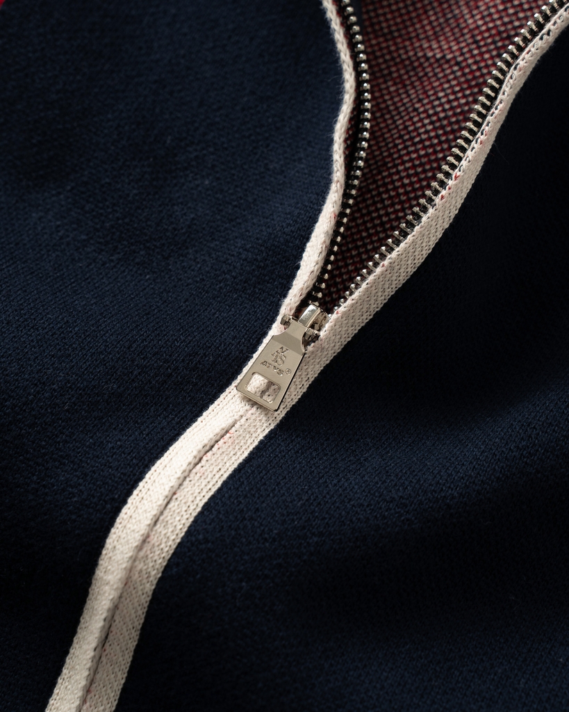 ATYS® GENTLE LEAGUE KNIT ZIP JACKET (Navy)