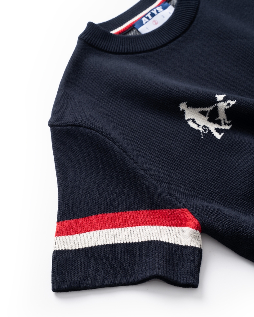 ATYS® NOBLE TRICOLOR KNIT COTTON TEE