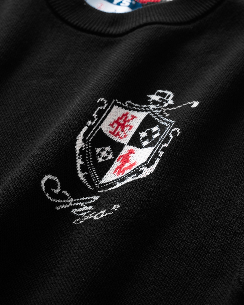 ATYS® MINIMAL CREST KNIT COTTON T-SHIRT (Đen)