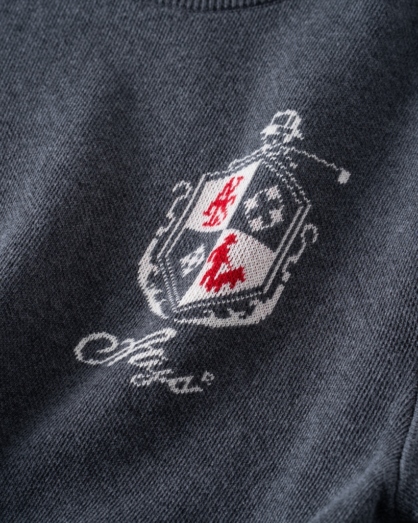 ATYS® MINIMAL CREST KNIT COTTON T-SHIRT (Xám)