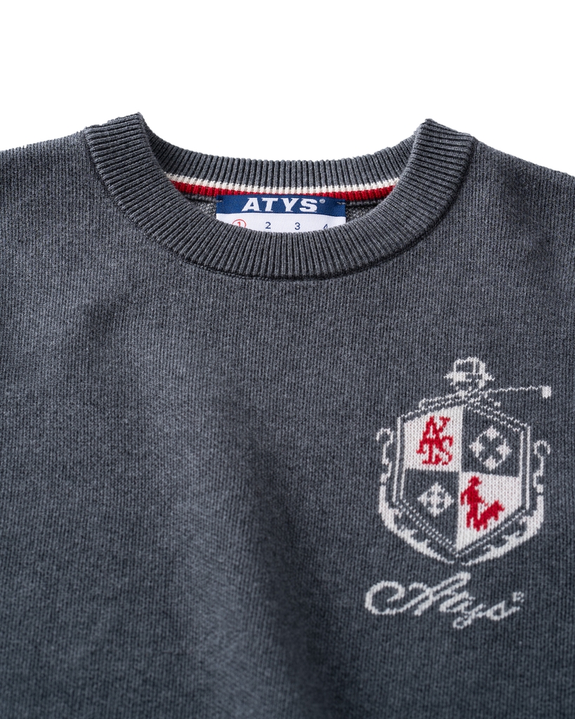 ATYS® MINIMAL CREST KNIT COTTON T-SHIRT (Xám)