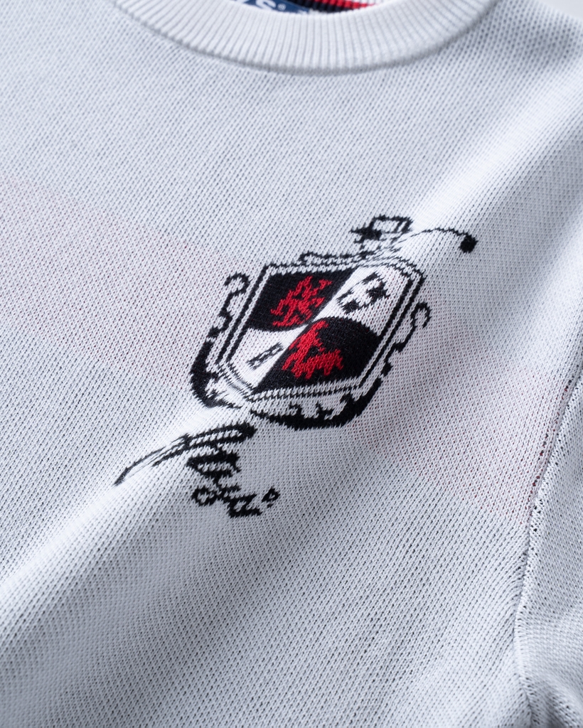 ATYS® MINIMAL CREST KNIT COTTON T-SHIRT (Trắng)