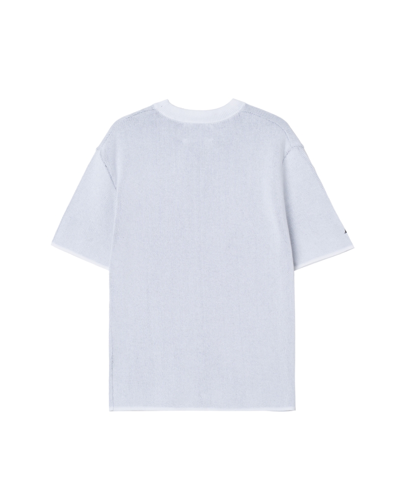 ATYS® MINIMAL CREST KNIT COTTON T-SHIRT (Trắng)