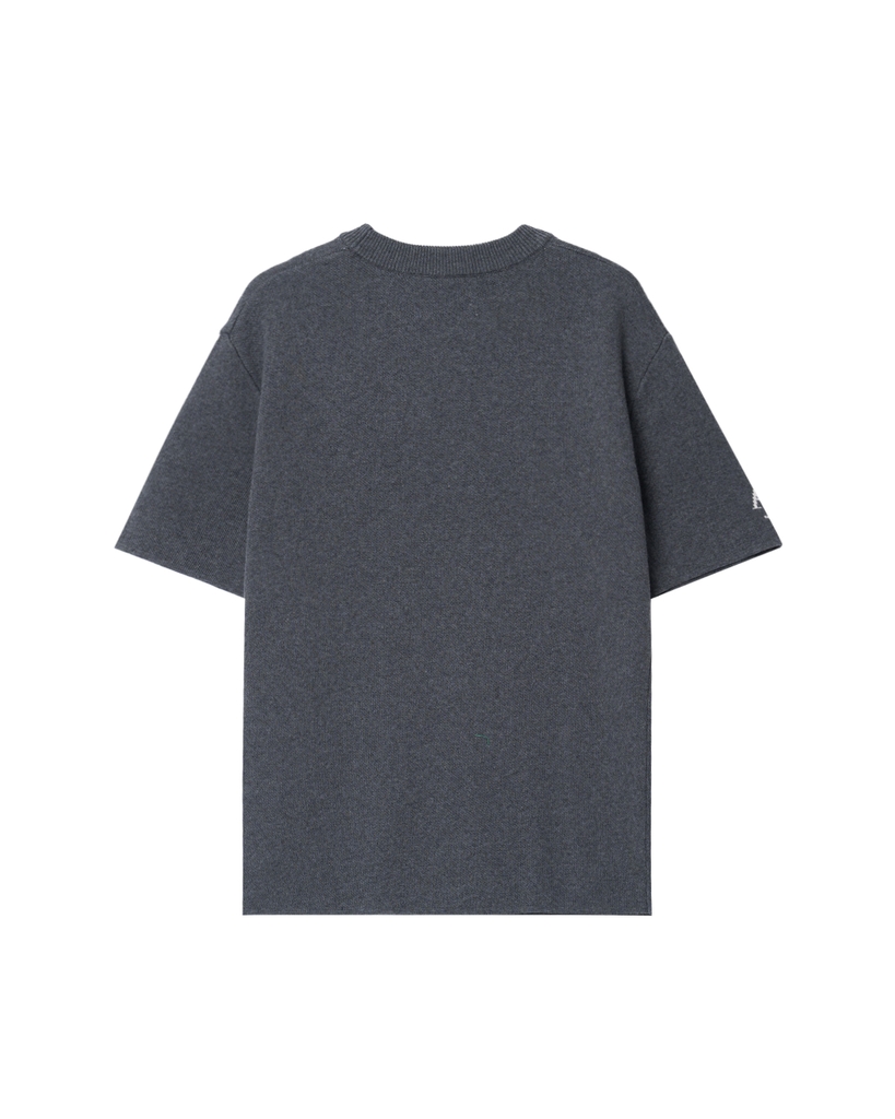 ATYS® MINIMAL CREST KNIT COTTON T-SHIRT (Xám)