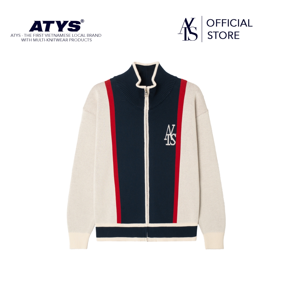 ATYS® GENTLE LEAGUE KNIT ZIP JACKET (Navy)
