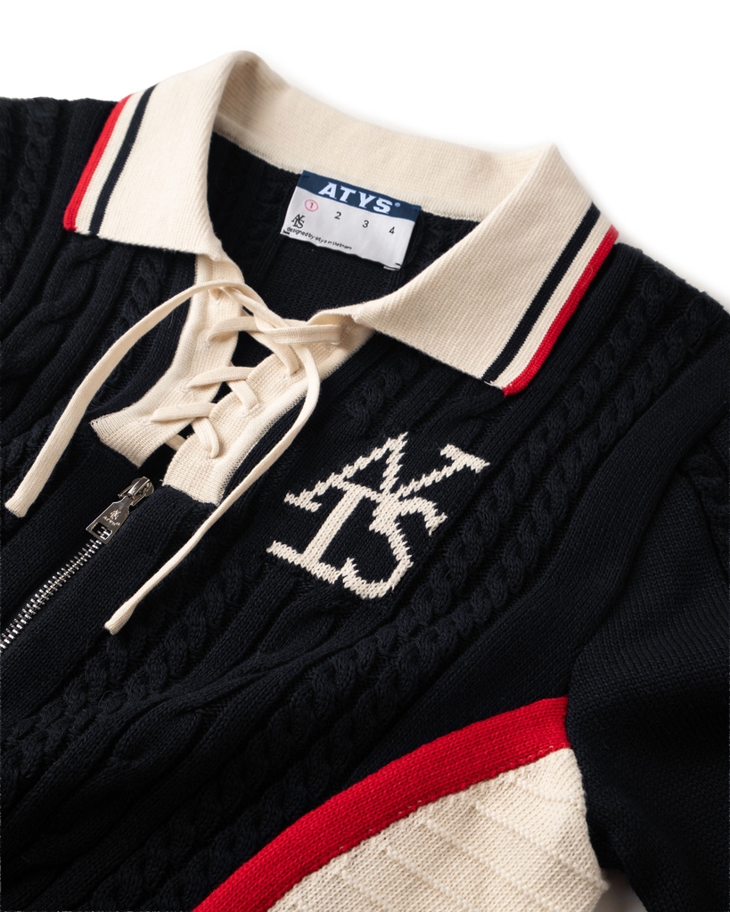 ATYS® AETHER LACE-UP COLLAR PULLOVER