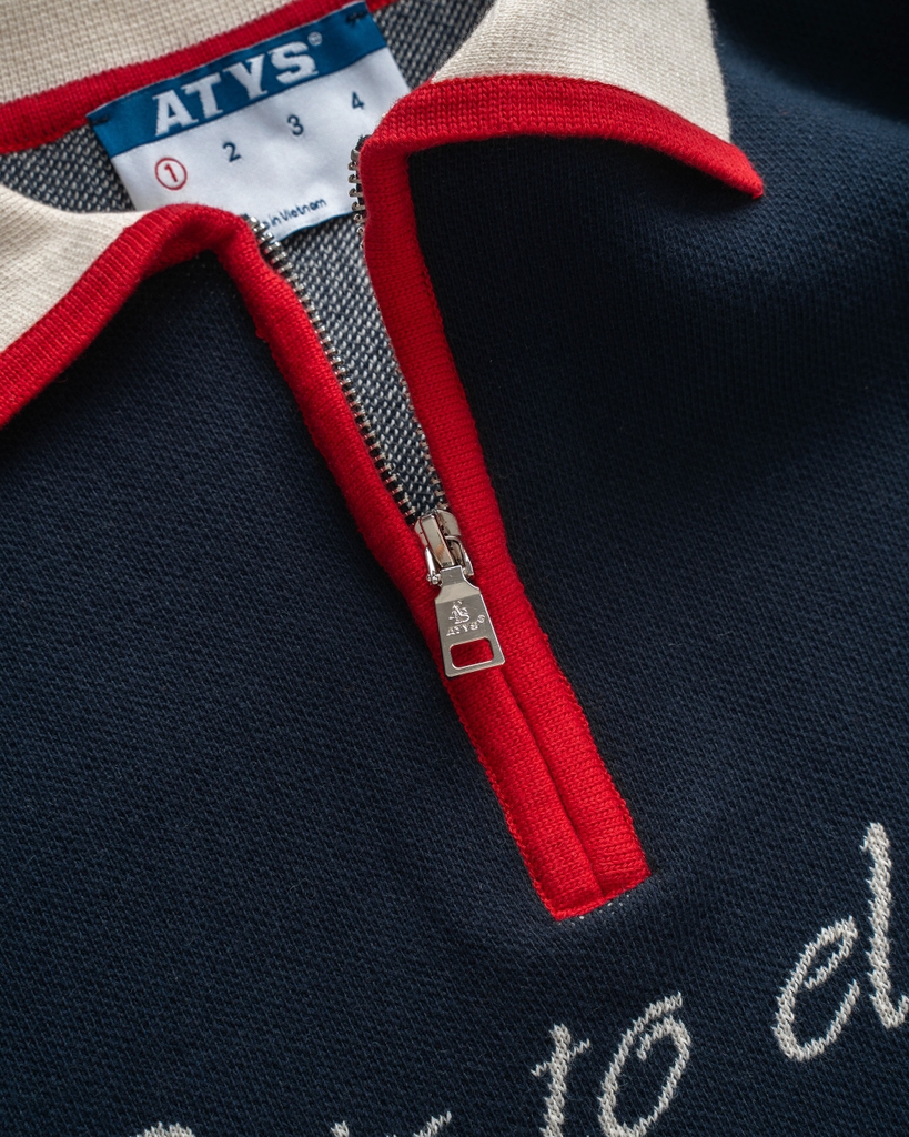 ATYS® TRICOLOR LEGACY POLO KNIT SWEATER