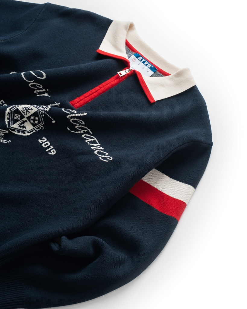 ATYS® TRICOLOR LEGACY POLO KNIT SWEATER