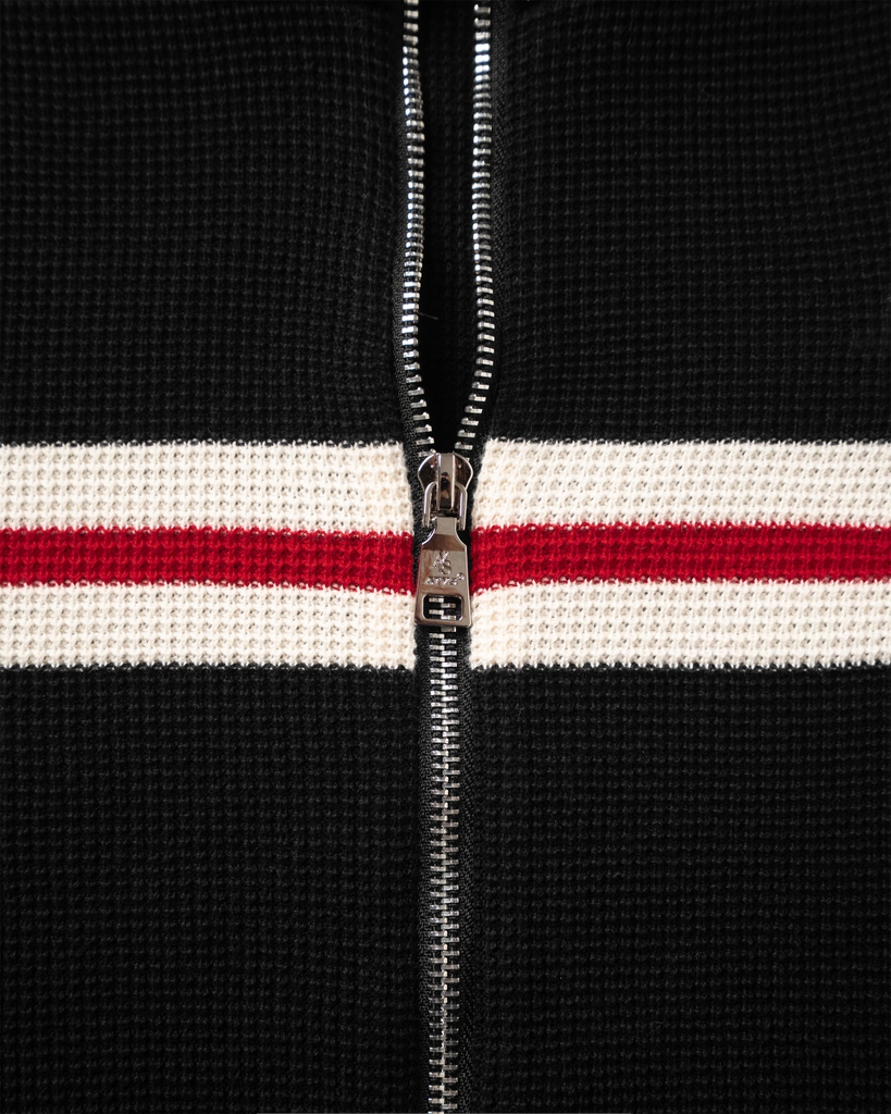 ATYS® WAFFLE KNIT MOCK NECK JACKET