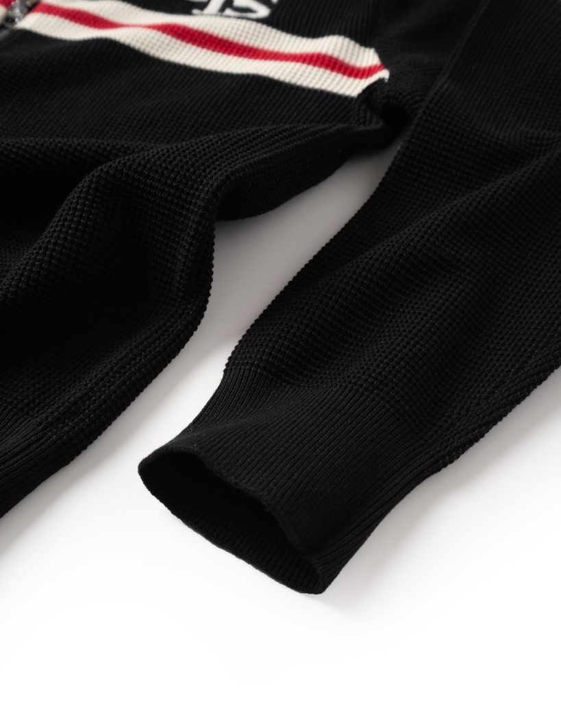 ATYS® WAFFLE KNIT MOCK NECK JACKET