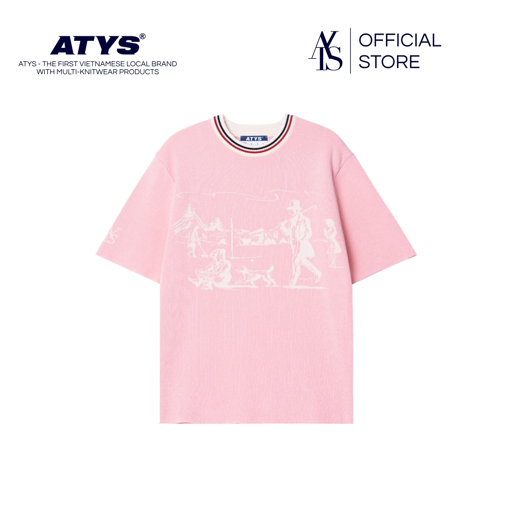 ATYS® HERITAGE CLUB KNIT COTTON T-SHIRT (Hồng)