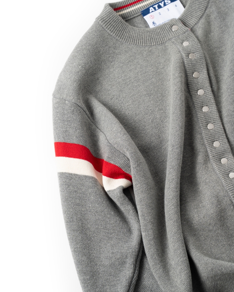 ATYS® TRICOLOR SNAP BUTTON CARDIGAN
