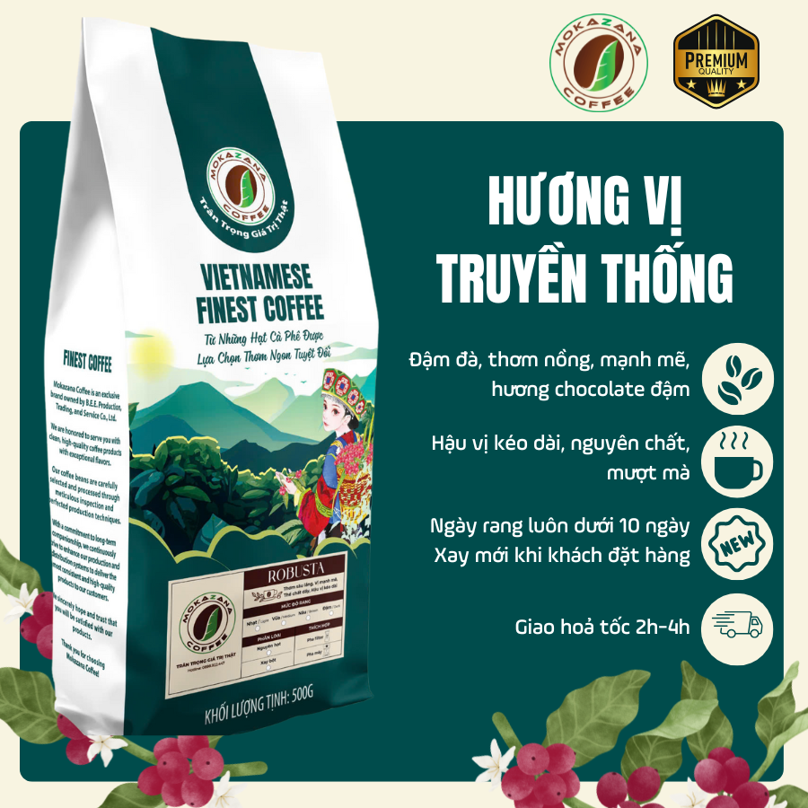Robusta Buôn Mê Thuộc rang đậm (Dark)