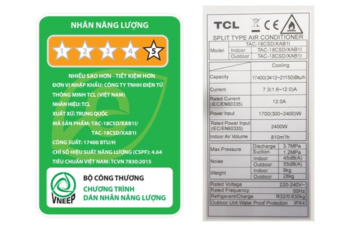 Máy Lạnh TCL 2 HP TAC-18CSD/XAB1I