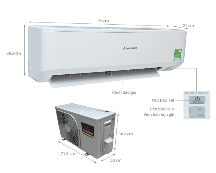 Máy lạnh Mitsubishi Heavy thường 1.5 HP SRK12CT-S5