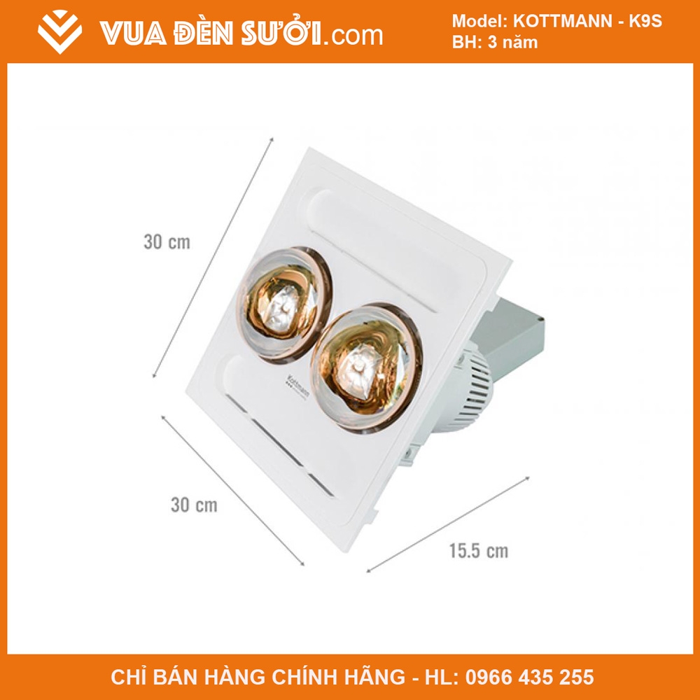 Đèn sưởi âm trần Kottmann K9S