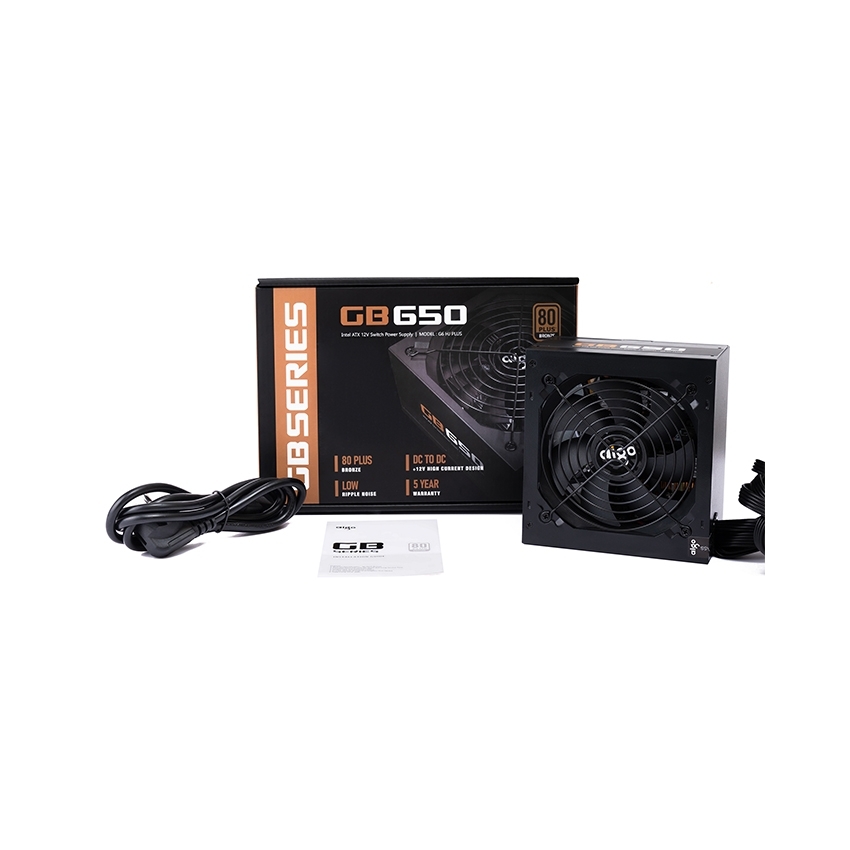 Nguồn máy tính AIGO GB650 - 650W (80 Plus Bronze/Màu Đen)