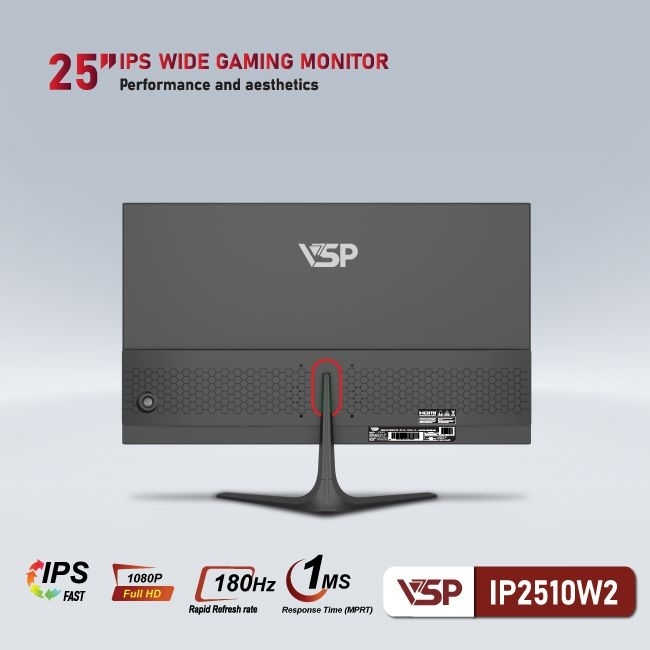 Màn hình VSP Fast IPS - IP2510W2 - 25 inch - 180Hz - 1Ms