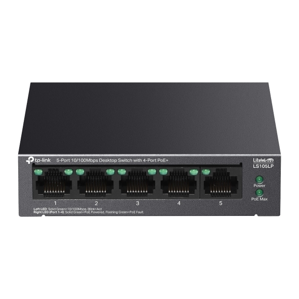 Switch Để Bàn 5 Cổng 10/100Mbps với 4 Cổng PoE TP-Link LS105LP